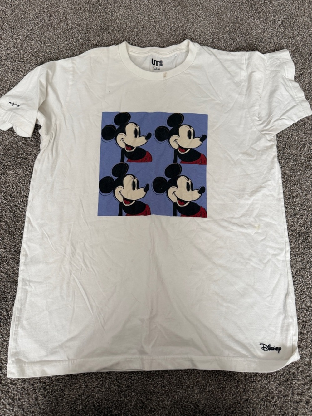 Disney White Short-Sleeve Mickey Mouse Pop Art Tee Andy Warhol